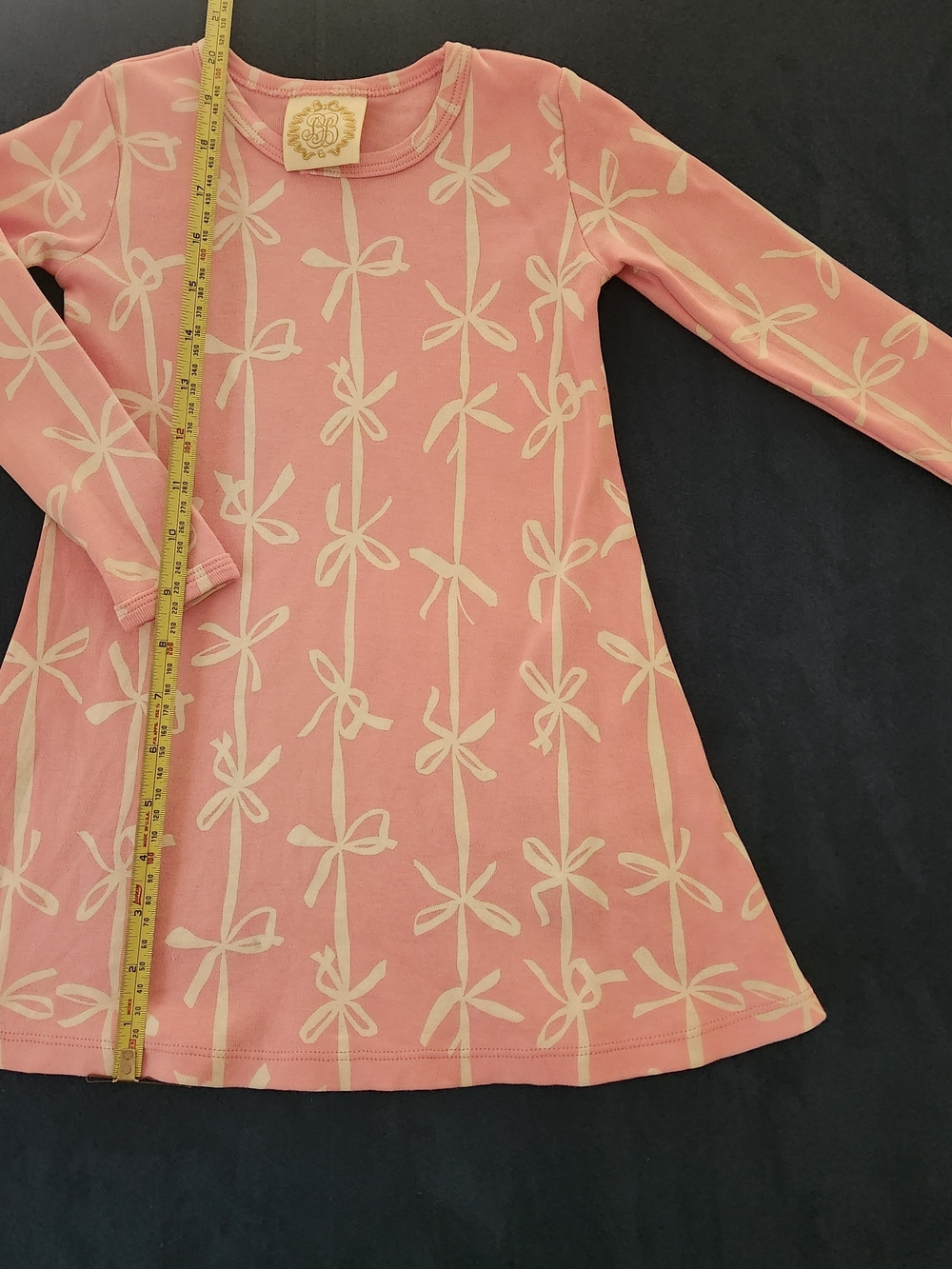 The Beaufort Bonnet Company Tbbc Pink Braselton Bow Print Knit Dress 3t